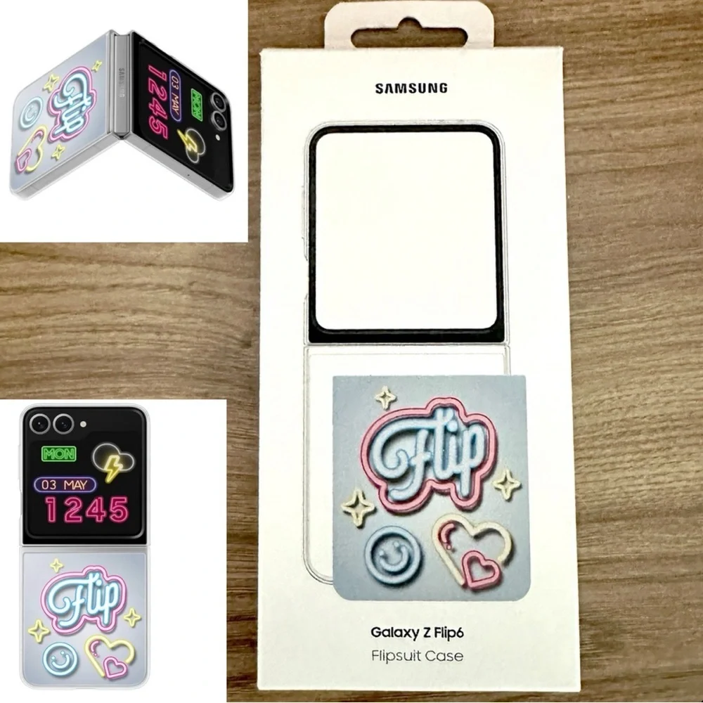 GENUINE Samsung Neon Flipsuit Case Cover for Galaxy Z Flip6 Clear NEW Not Sealed